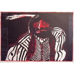 Fritz Scholder (b. 1937) American, RED INDIAN, color lithograph, signed in pencil, numbered edi...