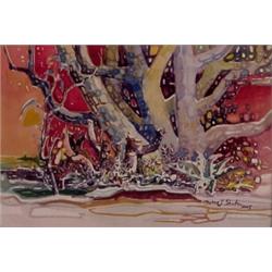 Morris Shubin A.W.S. (b. 1920) American, THE OUTRIGGER, watercolor on paper, 15 x 22", signed l...