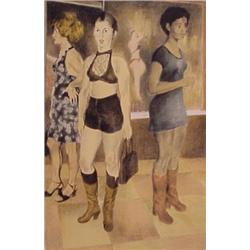 Raphael Soyer (1899- ) French, THREE WOMEN, color lithograph, signed in pencil, artist's proof,...