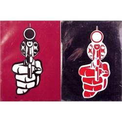 Aldo Valdez (20th Century) American, SILVER BANG; MAROON BANG, two color screenprints, sheets 2...