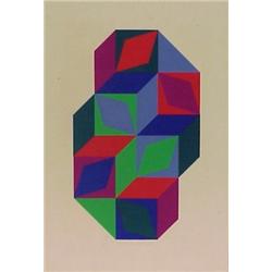 Victor Vasarely (1908-1997) Hungarian, UNTITLED, color screenprint, signed in pencil, numbered...