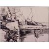 Image 1 : Elsa Warner (b. 1900) American, UNTITLED, black brush painting on thin Japan paper, 21 1/2 x 29...