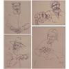 Image 1 : Norman Weiner (b. 1922) American, JEWISH LIFE, four prints, numbered edition of 250, sheets 12...