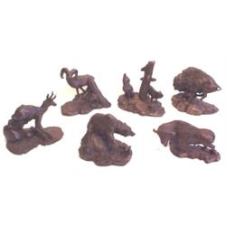 Western sculptures: Chapel, WILDLIFE, five hydro-stone sculptures issued by the National Wildli...
