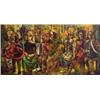 Image 1 : B. With (20th Century) American, HALLOWEEN #1, 1960, oil painting on board, 24 1/2 x 48", signe...