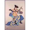 Image 1 : Carolyn Young (20th Century) Chinese American, MANCHURIAN EMPEROR, mixed media color print on s...