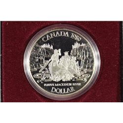 1989 CANADA MACKENZIE RIVER SILVER DOLLAR PROOF