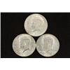 Image 1 : 3-1964 90% SILVER KENNEDY HALF DOLLARS
