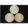 Image 2 : 3-1964 90% SILVER KENNEDY HALF DOLLARS