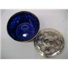 Image 2 : English plated butter dish with cobalt glass