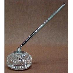 Waterford crystal pen holder in faceted round