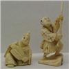 Image 1 : Carved ivory netsuke and figurine, 1 1/2" Netsuke