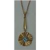 Image 1 : 14K gold pendant and chain, retro style pendant,