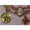 Image 3 : 14K gold cameo and charm bracelet, 6 1/2" custom