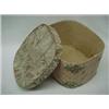 Image 2 : Band box in oval form, wall paper covering, hand