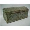 Image 1 : Pine document box, dome shaped lid, wall paper