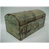 Image 2 : Pine document box, dome shaped lid, wall paper