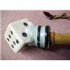 Image 1 : Wooden walking stick, with porcelain die handle,