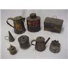 Image 1 : One lot of toleware, two miniature oil lamps and