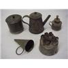 Image 2 : One lot of toleware, two miniature oil lamps and