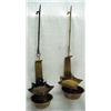 Image 1 : Two French bronze grease lamps C. 1800, stamped