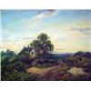 Image 2 : Oil on canvas, English cottage in landscape,