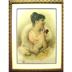 Chromo print of a young woman, unsigned, 19th C.,