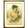 Image 1 : Chromo print of a young woman, unsigned, 19th C.,