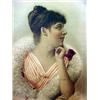 Image 2 : Chromo print of a young woman, unsigned, 19th C.,
