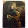 Image 1 : 19th C. unsigned oil on canvas, man giving a