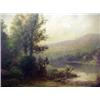 Image 2 : L. Fischer, oil on canvas landscape with lake and