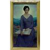 Image 1 : Arthur Meltzer, oil on canvas "Woman with Book"