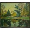 Image 1 : Maurice LeMaitre, oil on canvas, lake with forest