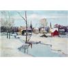 Image 1 : W. E. Baum, snow scene, Broomall, gouache on
