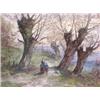 Image 3 : Carl Weber, landscape with figures, watercolor,