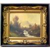 Image 1 : Hunt, landscape with mountain stream, oil on