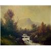 Image 2 : Hunt, landscape with mountain stream, oil on