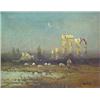 Image 2 : Wales, moonlit landscape with sheep, figure,