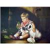 Image 2 : T. Kennedy, boy with rabbits, oil on canvas,
