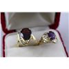 Image 2 : 10K RING S/W RED STONE & WHITE STONES; 10K RING S/W PROBABLE AMETHYST