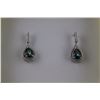 Image 2 : NEW OCEAN BLUE MYSTIC TOPAZ & DIAMOND EARRINGS, STERLING SILVER, 2.20CT, $350 CERTIFICATE