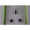 Image 2 : NEW MATCHING RED RUBY EARRING & NECKLACE SET, 1.80CT, OVAL CUT, $300 CERTIFICATE