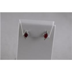 NEW RED RUBY AND DIAMOND STUD EARRINGS, 2.12CT OVAL CUT RUBIES, INCLUDES $375 CERTIFICATE