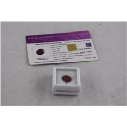 CERTIFIED 3.61CT NATURAL RED RUBY GEMSTONE, OVAL CUT, INCLUDES GEMSTONE ANALYSIS REPORT, RETAIL