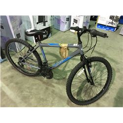 HUFFY 18 SPEED MOUNTAIN BIKE - GREY  &  BLUE