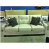 Image 1 : LIGHT BEIGE 3 SEATER CONTEMPORARY SOFA WITH 4 THROW CUSHIONS