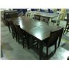 Image 2 : CONTEMPORARY DINNING ROOM TABLE WITH 2 LEAVES & 6 CHAIRS