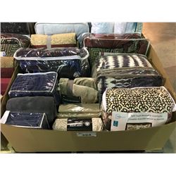 PALLET LOT FULL OF ASSORTED BEDDING, BLANKETS, SHEET SETS & COMFORTS