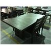 Image 2 : DARK WOOD FINISH DINING TABLE WITH 1 LEAF & 4 CHAIRS