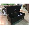 Image 2 : BROWN LEATHER STORAGE OTTOMAN